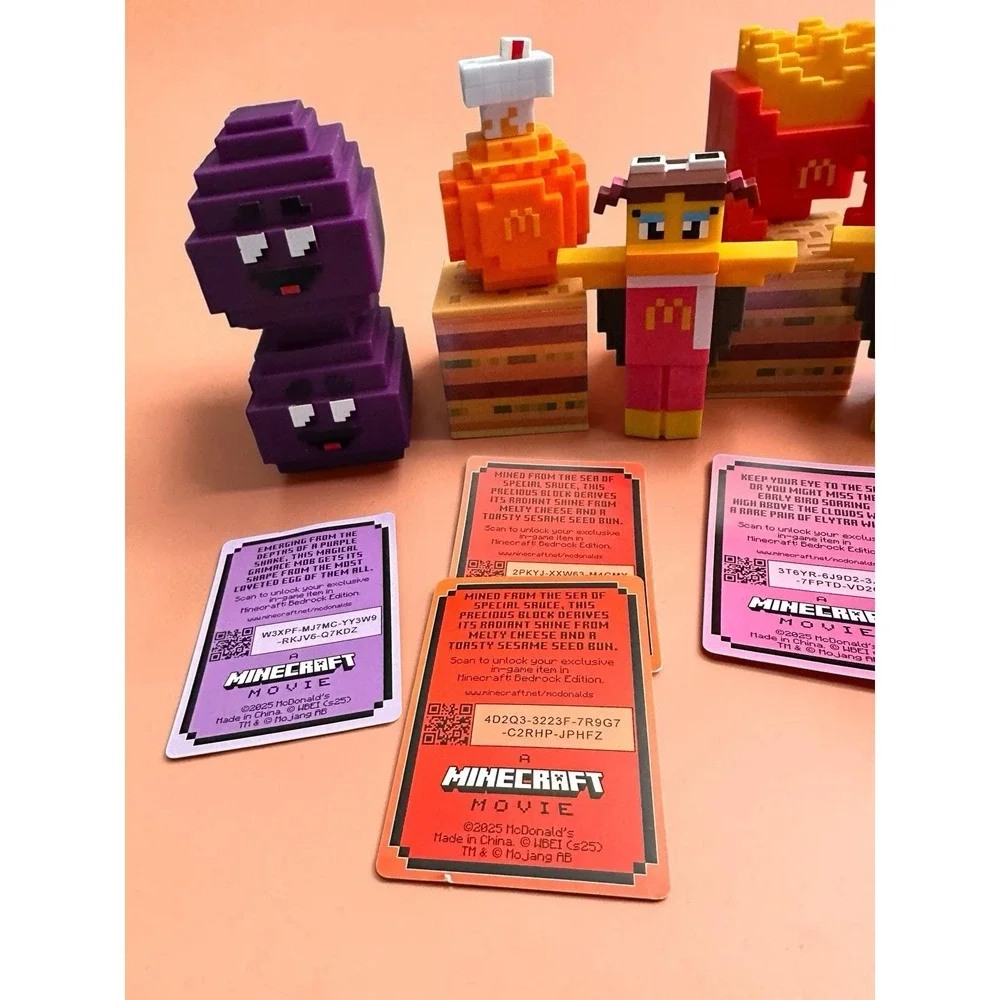 McDonald's Minecraft Happy Meal Toy Lot Pixel Figures Grimace